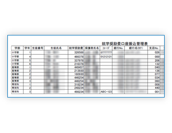 口座振込管理表