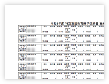 支給内訳一覧